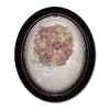 round bouquet of pink and white roses preserved and framed