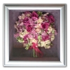 hot pink roses, stock and statice nosegay  bouquet                            