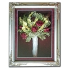 red roses and white mini calla lilies                               