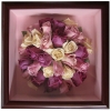 shades of pink roses freeze dried in a shadow box frame