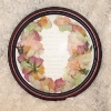 shades of pink flowers around invitation