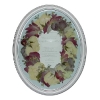 roses and peonies around invitation          